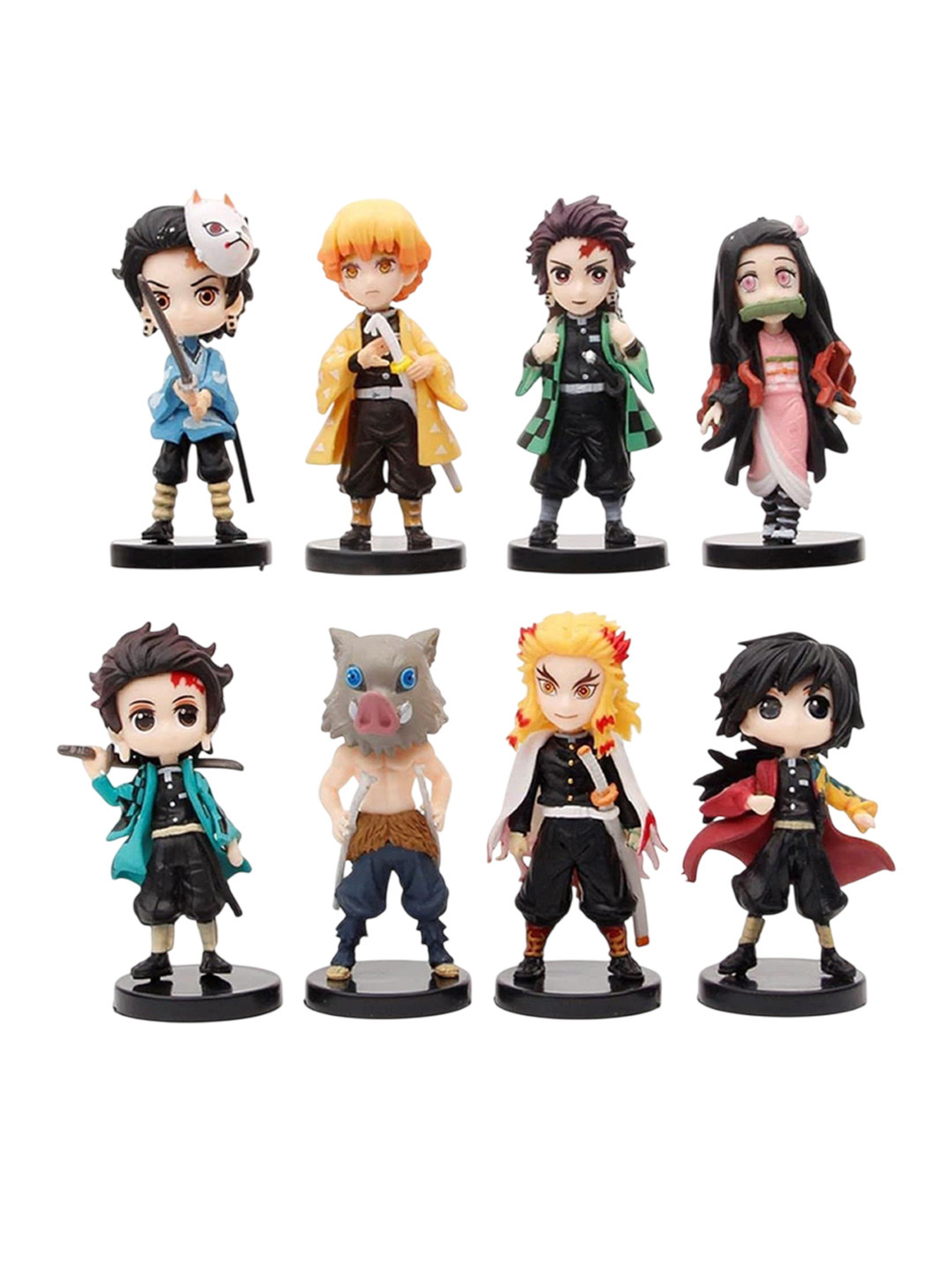 AUGEN Set of 8 Demon Slayer Kimetsu no Yaiba Action Figure