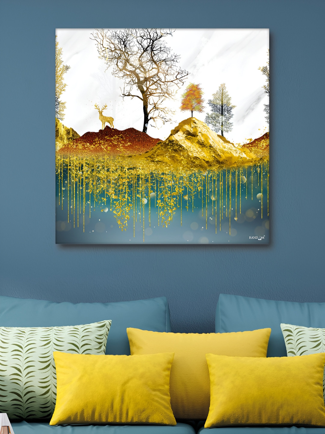 RANDOM White & Gold-Toned Floral And Botanical Canvas Wall Art