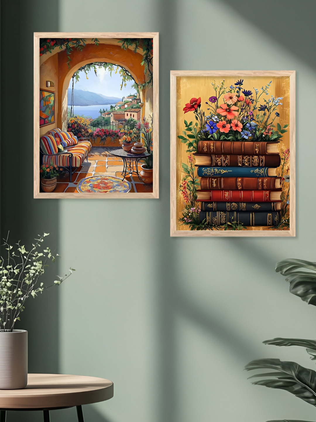 Kotart Brown & Gold-Toned Set Of 2 Wood Floral and Botanical Wall Paintings