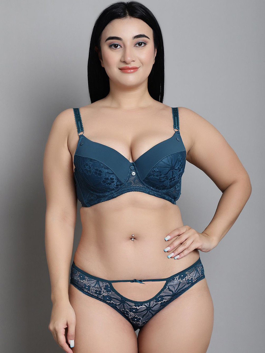 MAKCLAN Self-Design Lightly-Padded Lingerie Set SK1407LAS