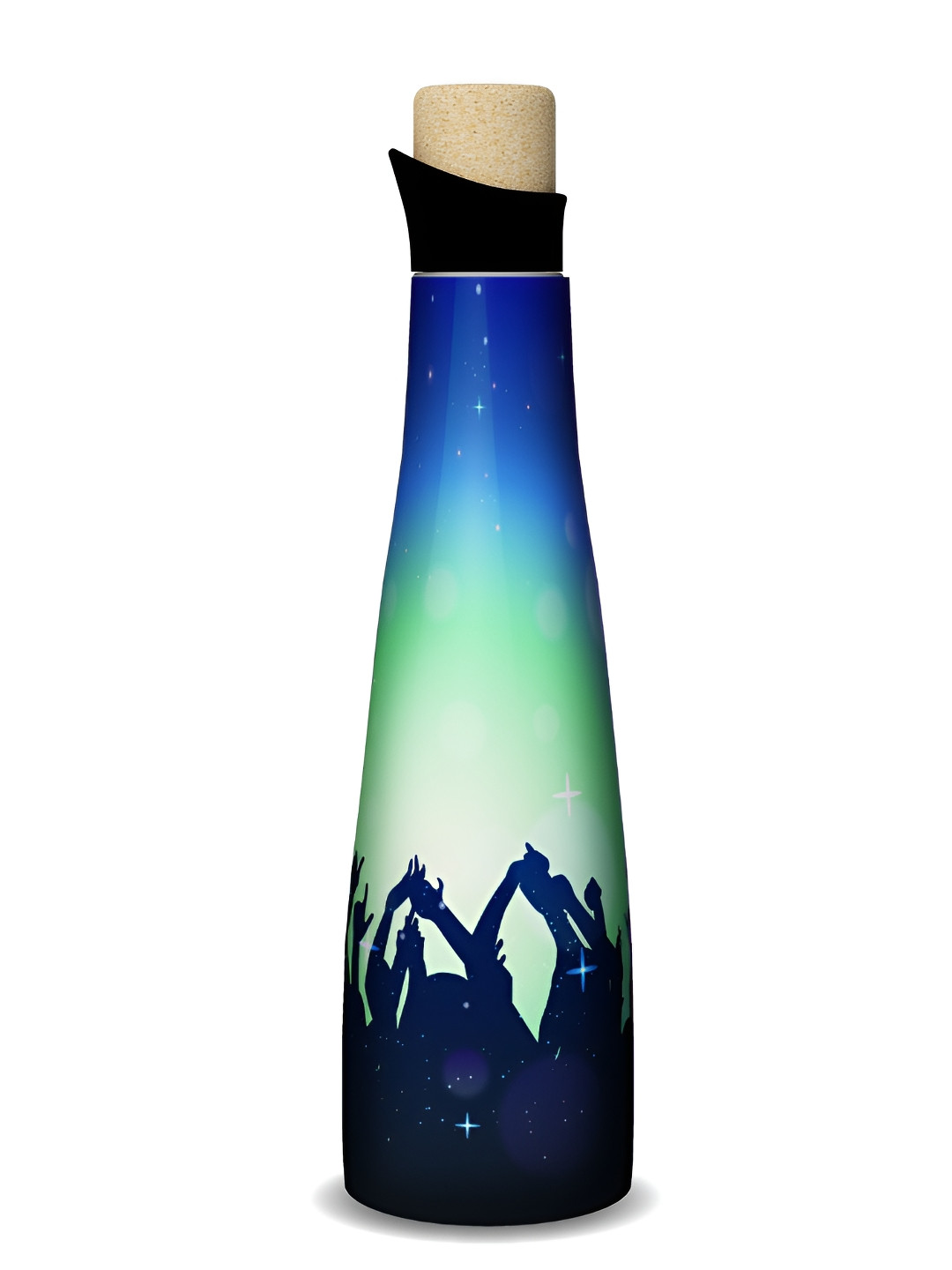 Speedex Black Printed Vacuum Insulate Stainless Steel Water Bottle 500 ml