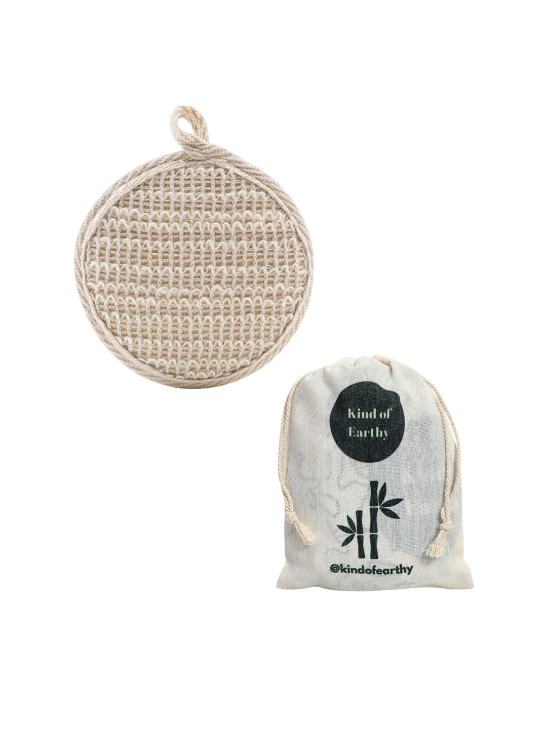 Kind of Earthy Natural Ramie Plant Bath Loofah With Potli Pouch
