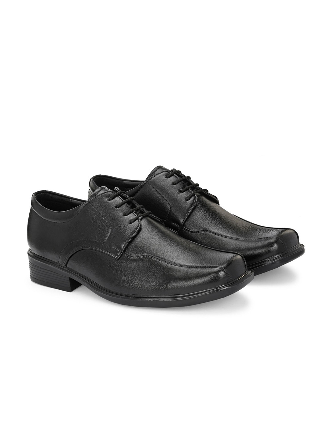 Azzaro Black Men Square Toe Formal Derbys