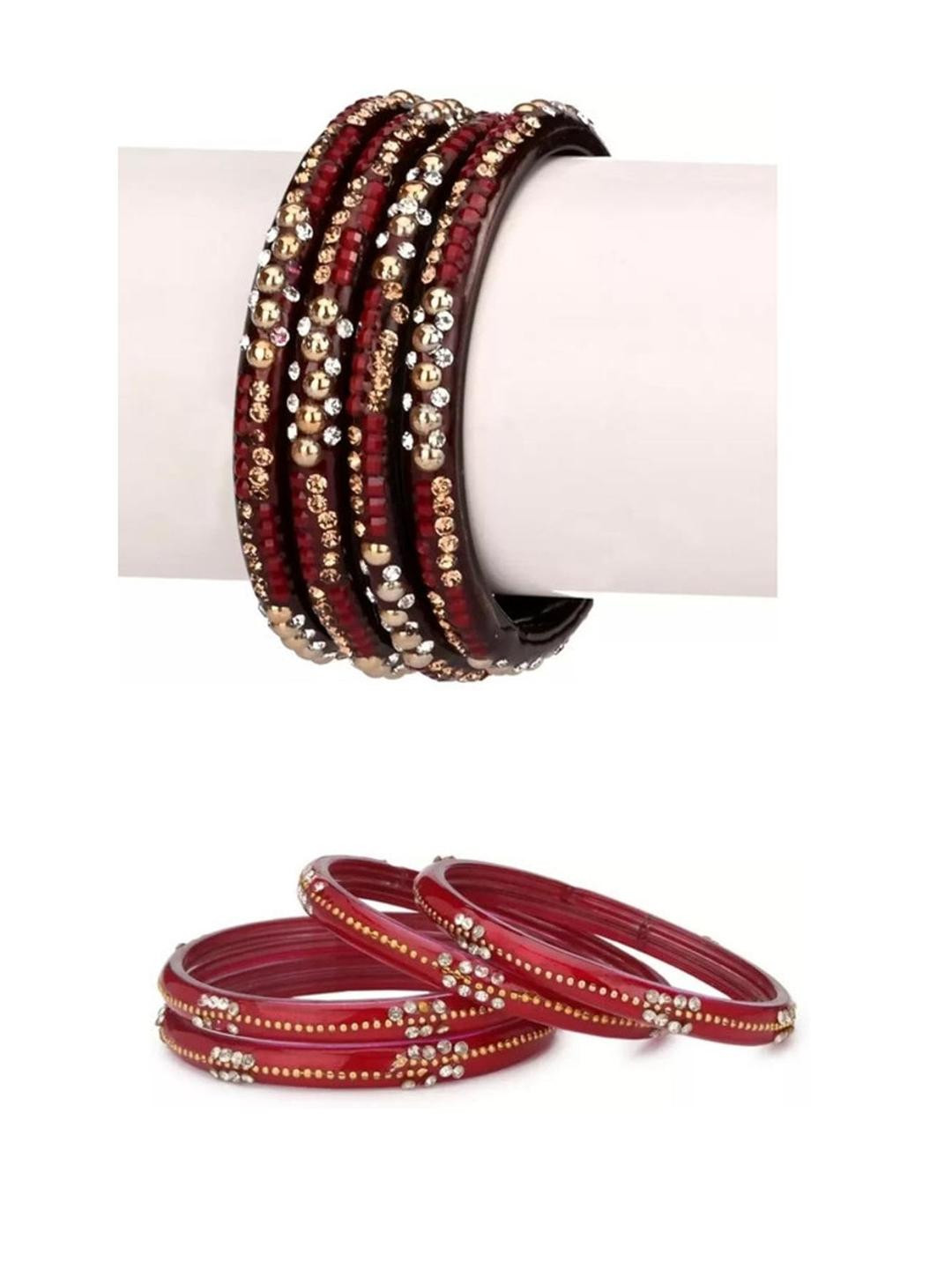 1ST TIME Set of 2 Maroon Glass Bangles
