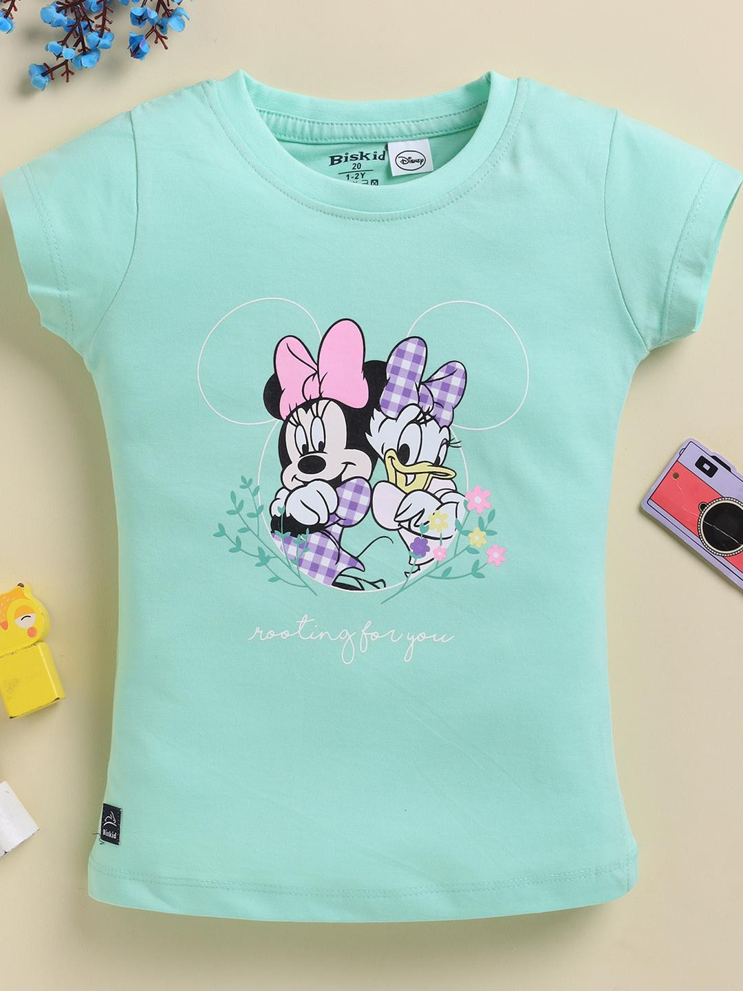 Biskid Girls Disney Graphic Printed Cotton Top