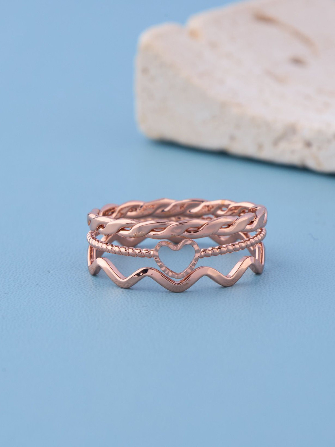 GC PREMIUM JEWELLERY Heart Cutout & Wavy Details Finger Ring