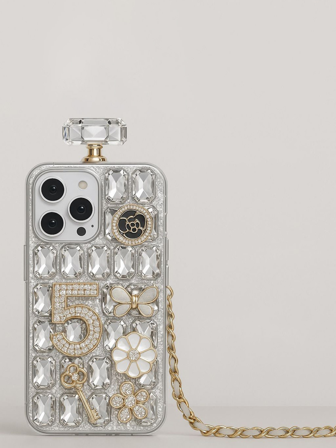 CASE CREATION 3D Diamond Perfume Bottle iPhone 15 Pro Max Bumper Case Mobile Accessories