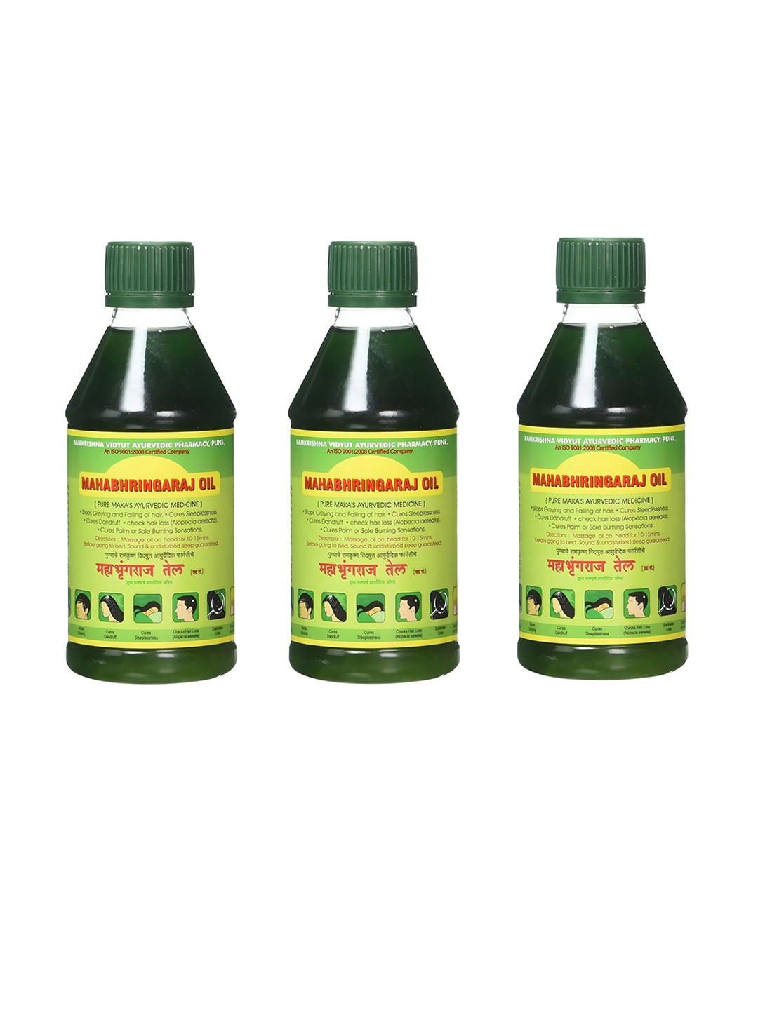 Mahabhringaraj Oil Set Of 3 Hair Oil For Dandruff - 200 ml Each