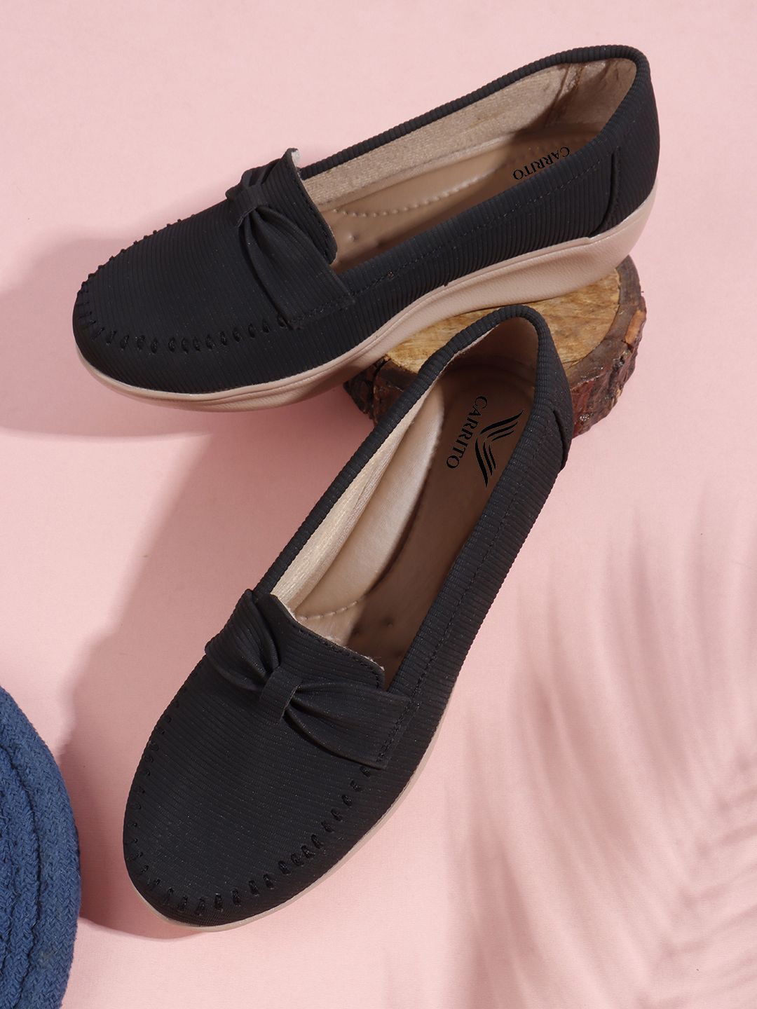 carrito Women Solid Penny Loafers with Bows