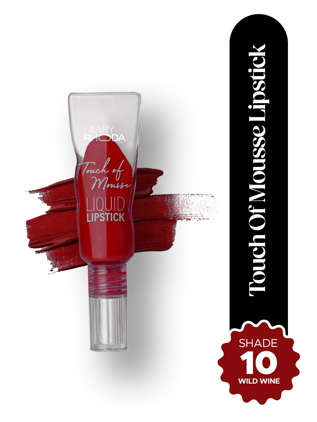 Hilary Rhoda Touch Of Mousse Matte Finish Waterproof Liquid Lipstick - 5ml- Wild Wine - 10