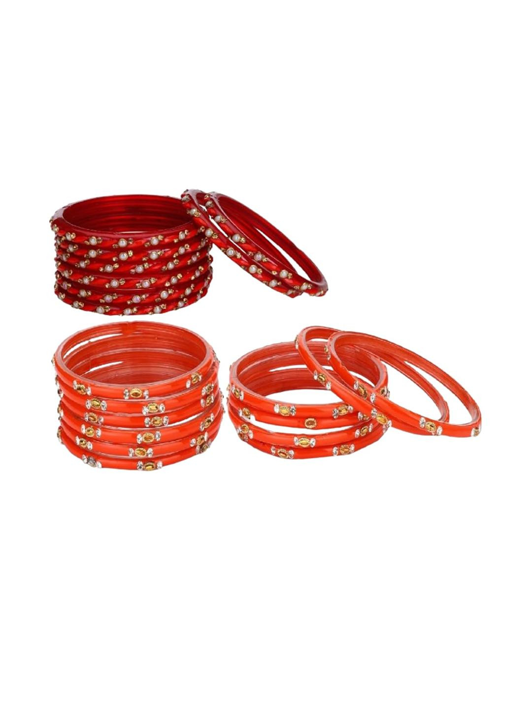 1ST TIME Set of 20 Red and Orange Alloy Bangles