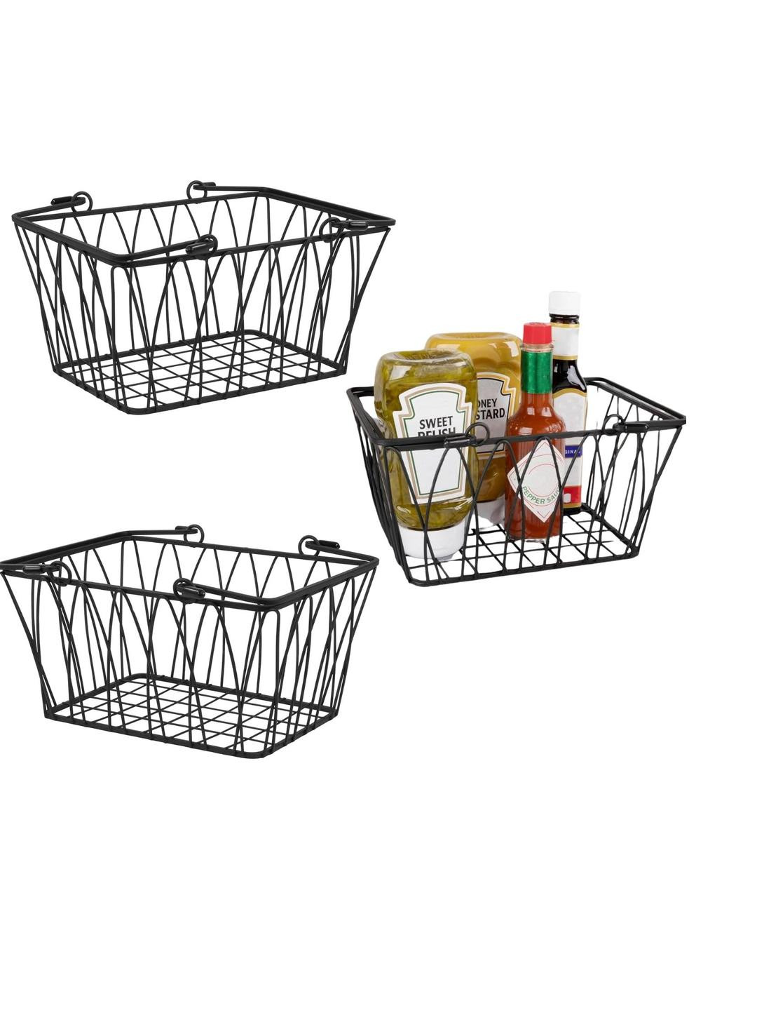 Go Hooked Storage Basket With Handles Organisers - Set of 3