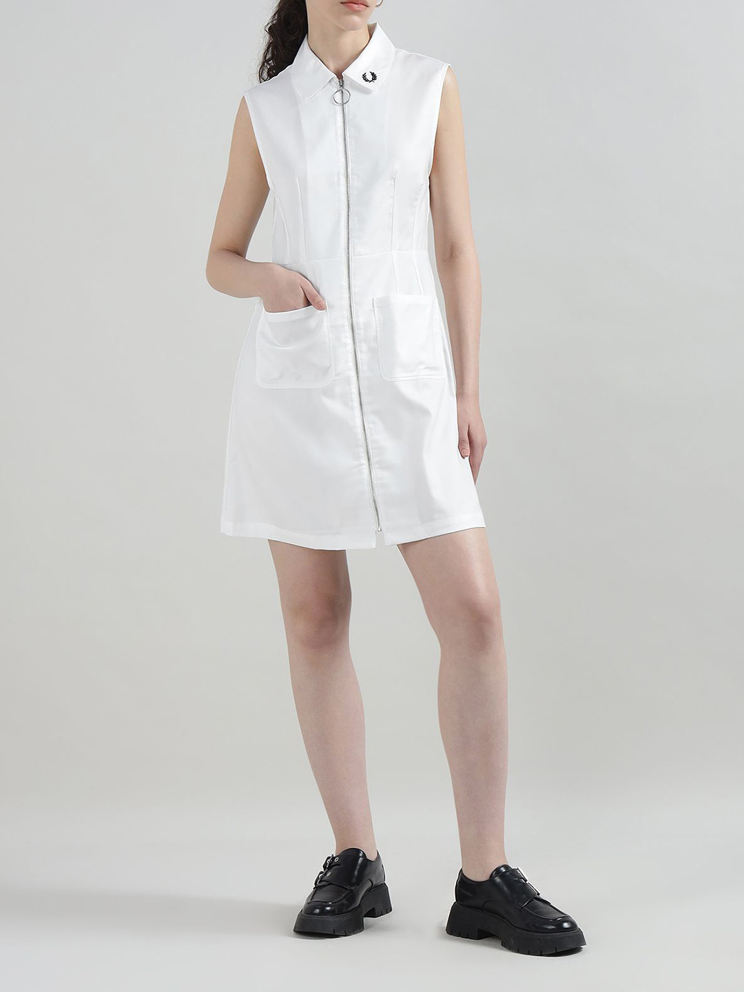 Fred Perry Women Zippper Shirt Dress