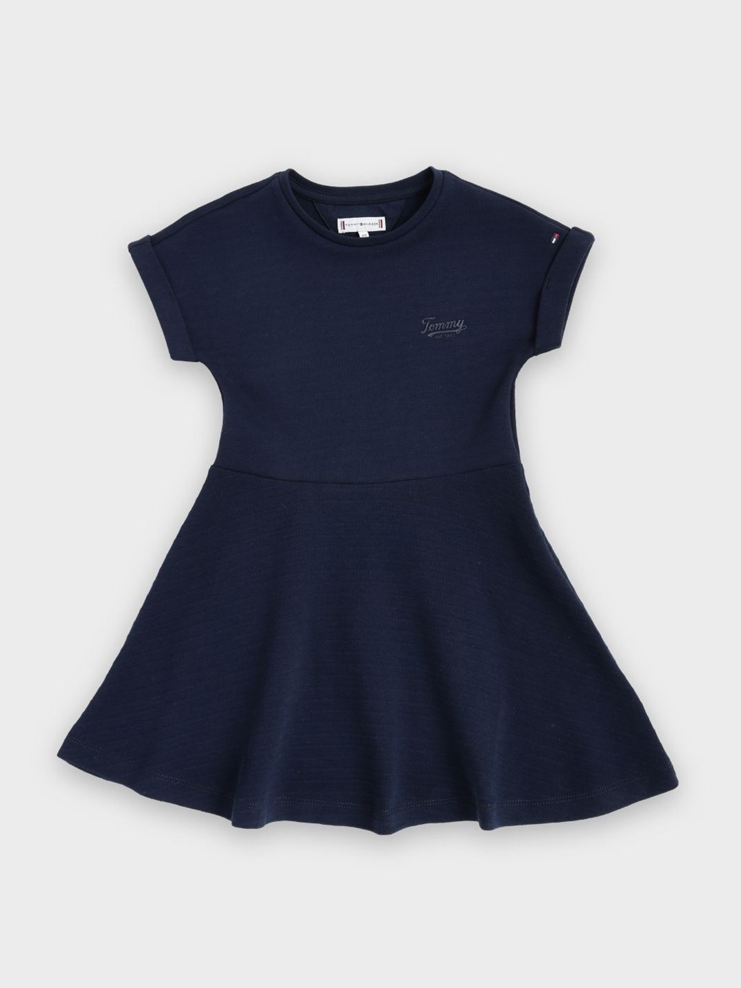 Tommy Hilfiger Europe Girls Extended Sleeves Cotton A-Line Dress