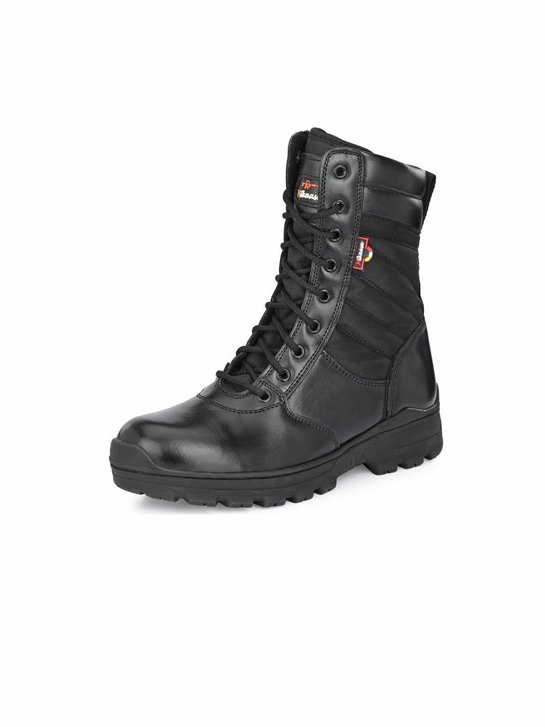MIKAASA Men Leather Side Zip Military & Tactical Boot