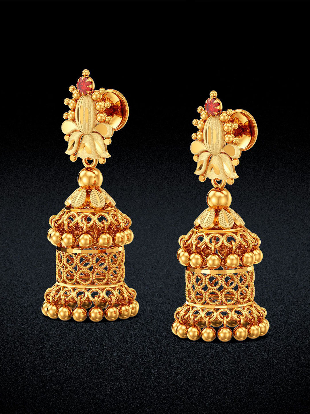Joyalukkas 22KT Yellow Gold Diamond Earrings