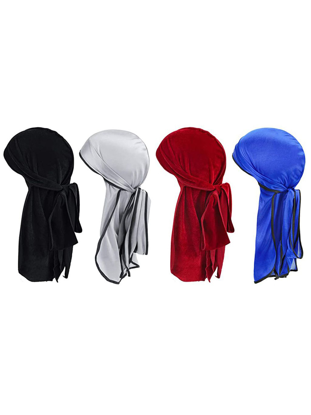 Gustave Men Pack Of 4 Extra Long Silk Headwrap Set