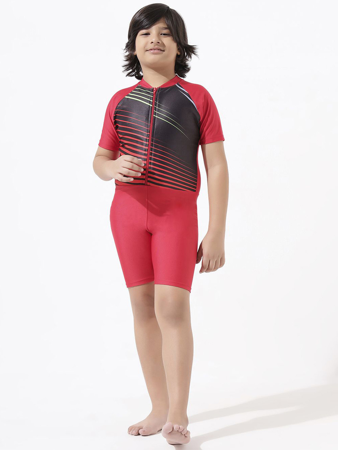 LYCOT Boys Striped Round Neck Legsuit