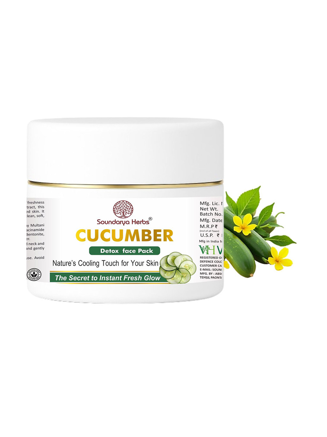 Soundarya Herbs Cucumber Detox Face Pack- 100 g
