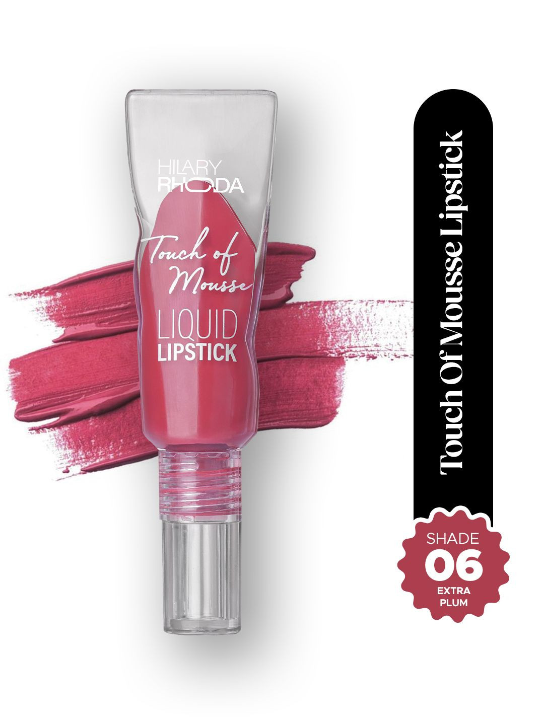 Hilary Rhoda Touch Of Mousse Matte Finish Waterproof Liquid Lipstick - 5ml- Extra Plum- 06