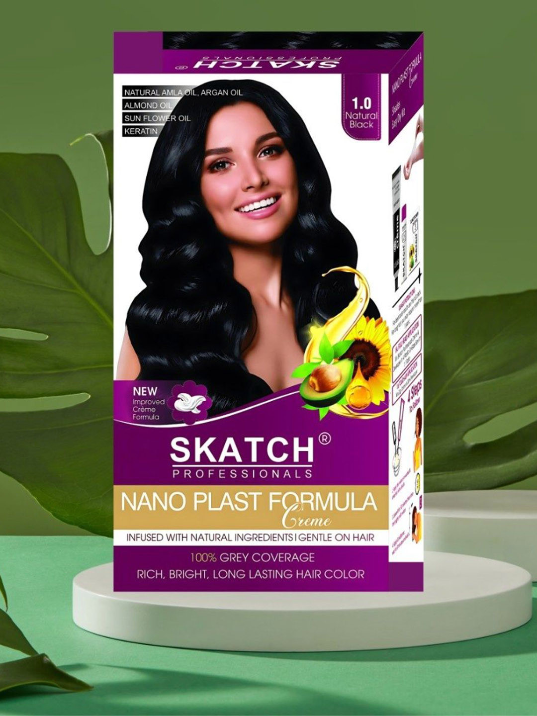 SKATCH PROFESSIONALS Nano Plast Formula Hair Color- 100 g -Natural Black