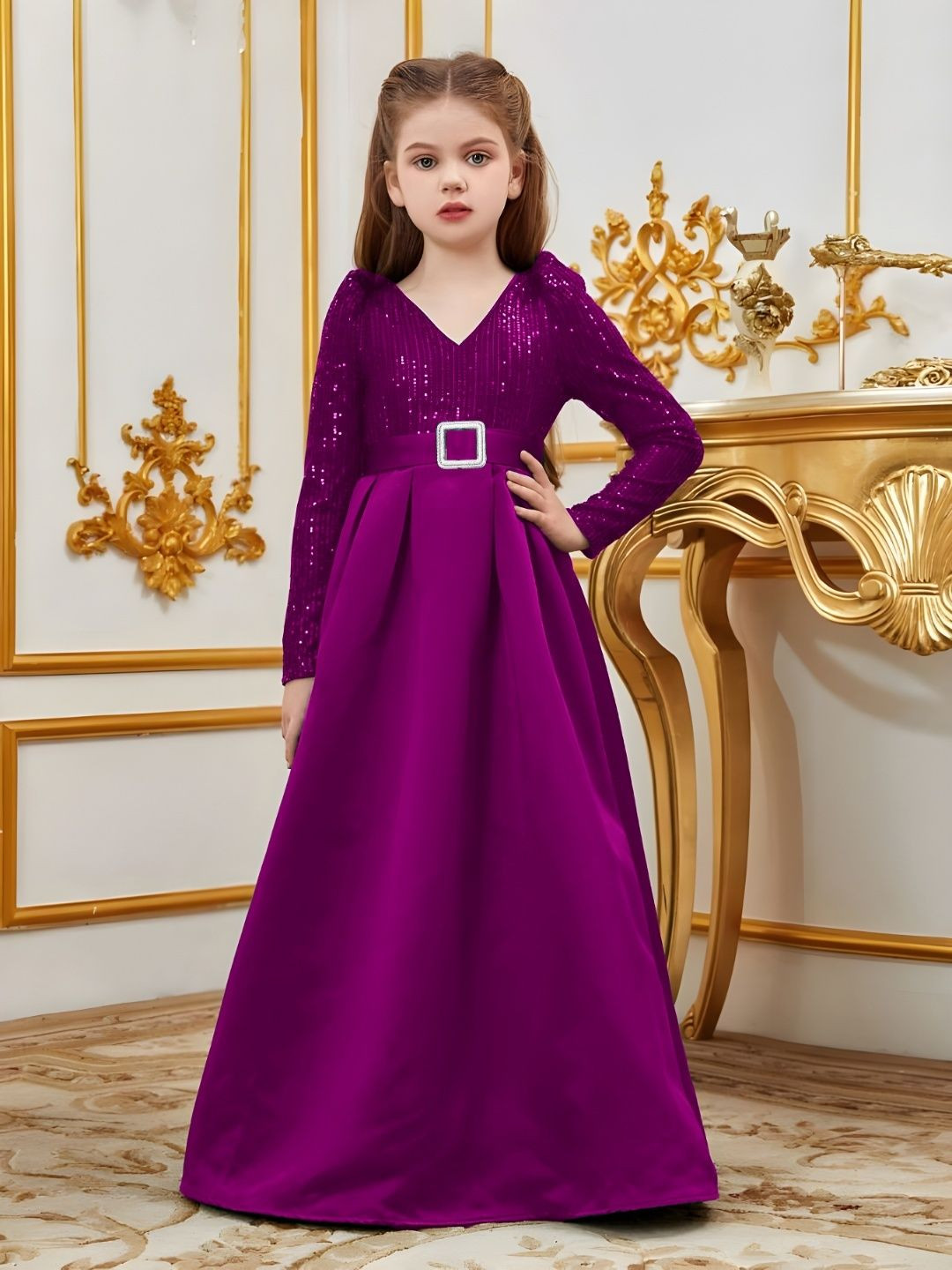 DP FABRICS Ananta Girls Embellished Gown Maxi Dress