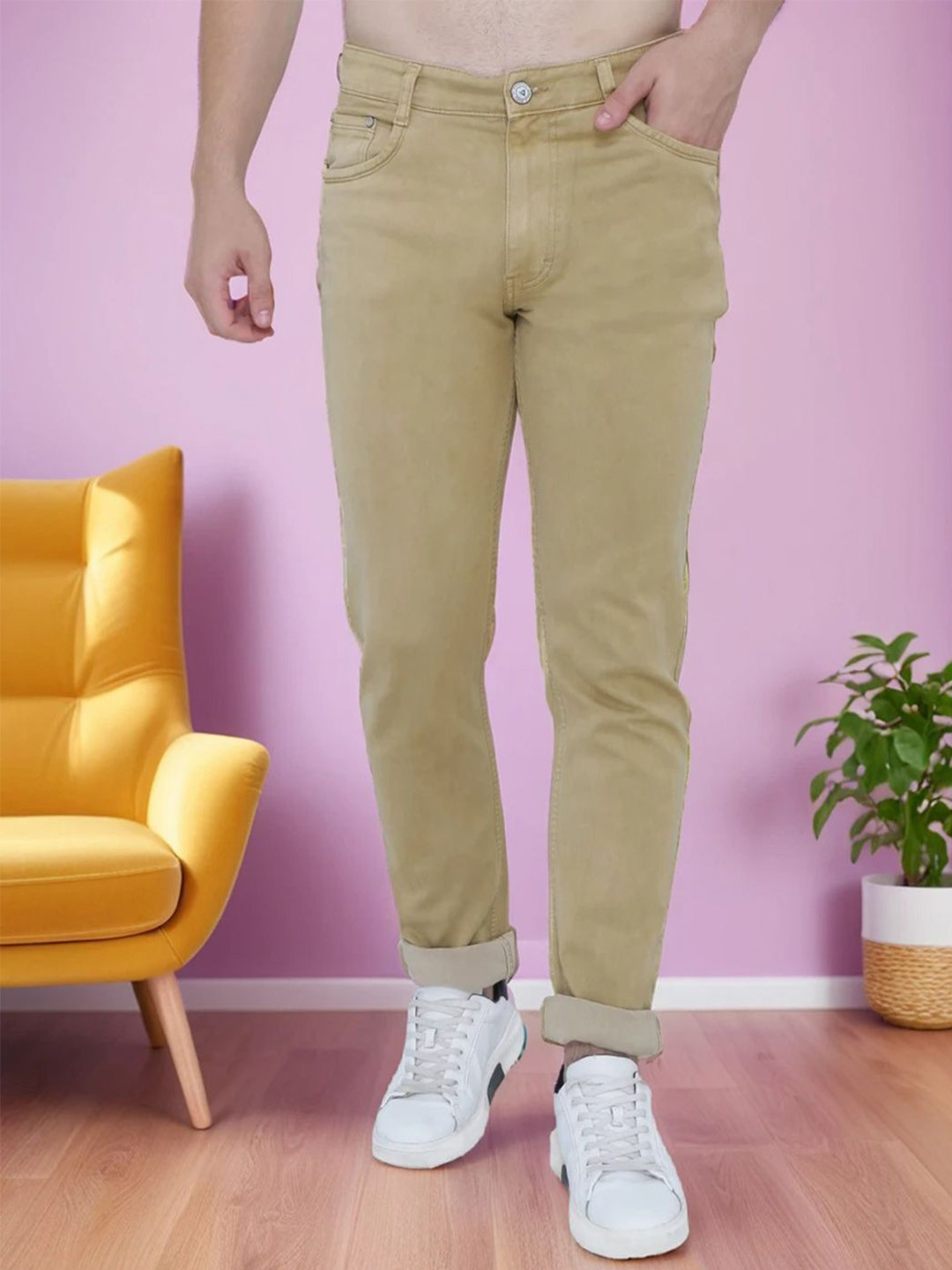 AWACK Men Comfort Regular Fit High-Rise Stretchable Jeans