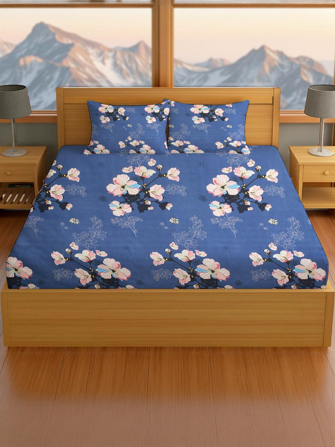 IVAZA Blue Queen Bedsheets