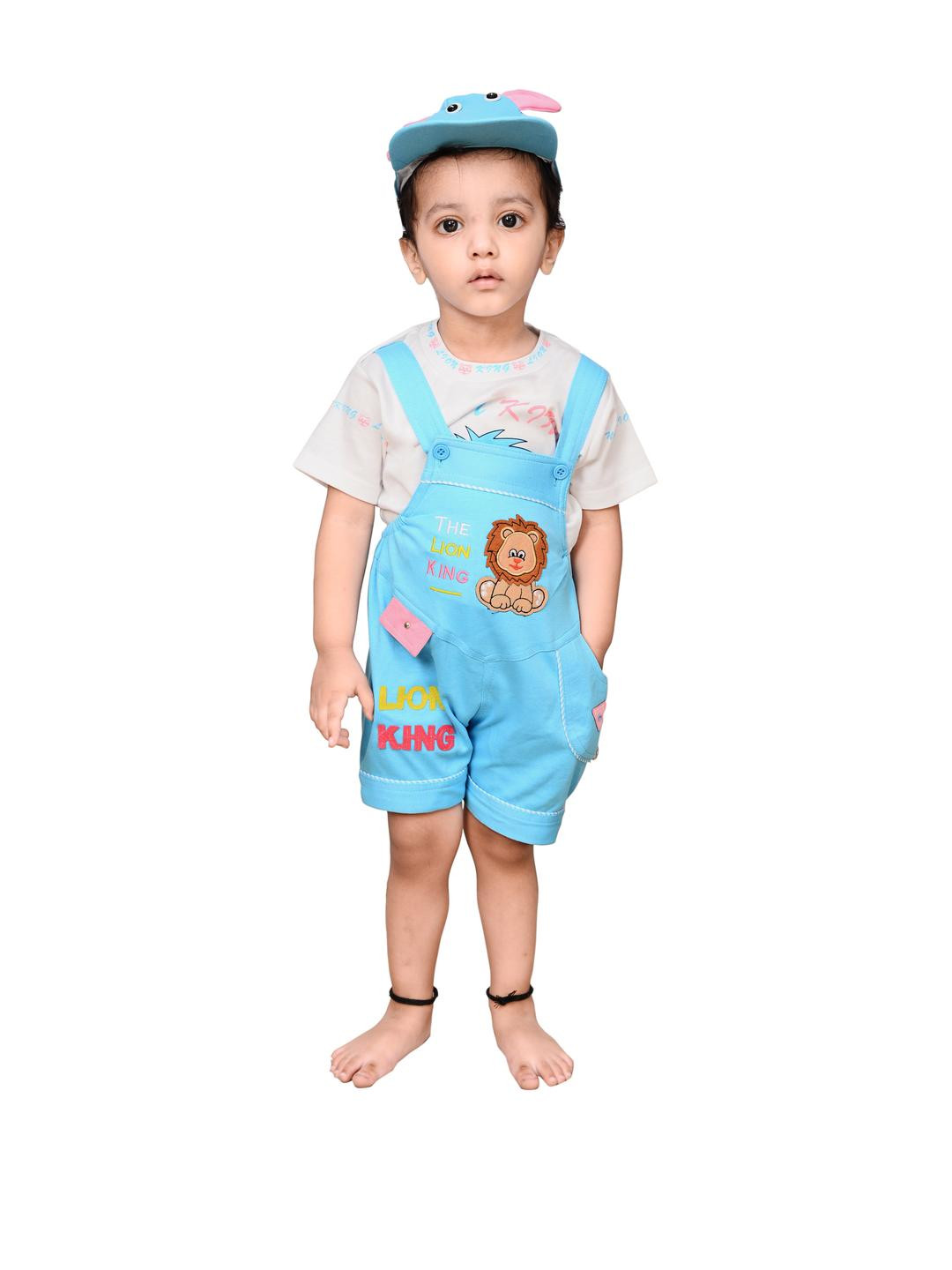 THE LITTLE BOY Graphic Printed Dungrees