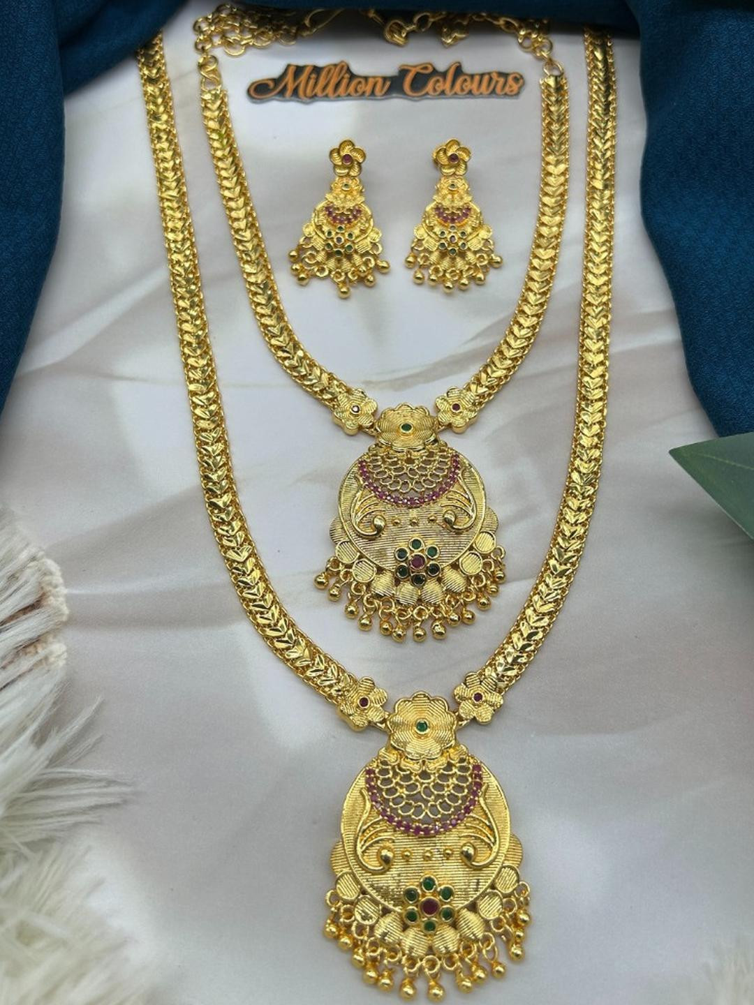 million colours Gold-Plated Copper Jewellery Set