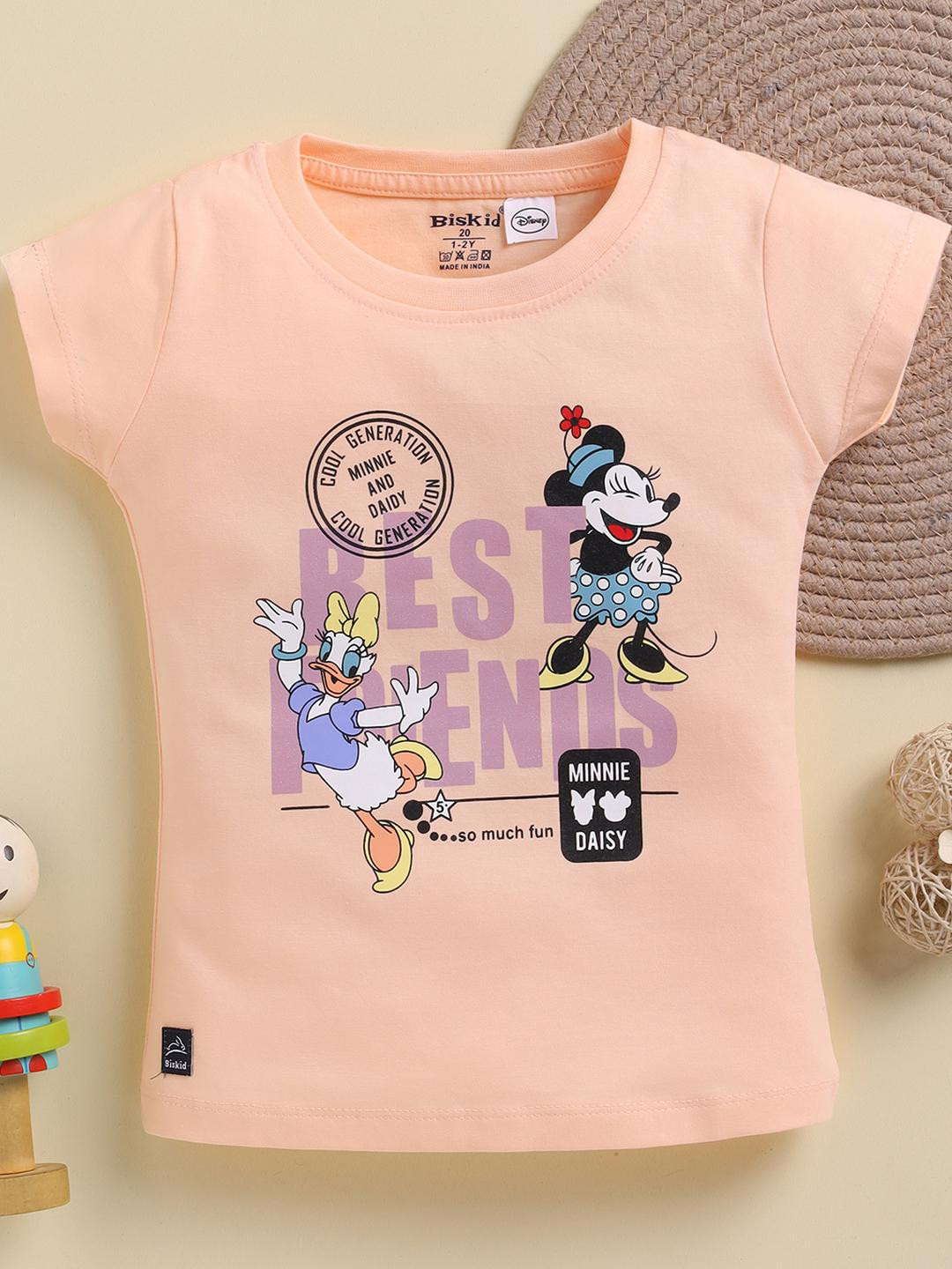 Biskid Girls Minnie & Daisy Printed Cotton T-shirt