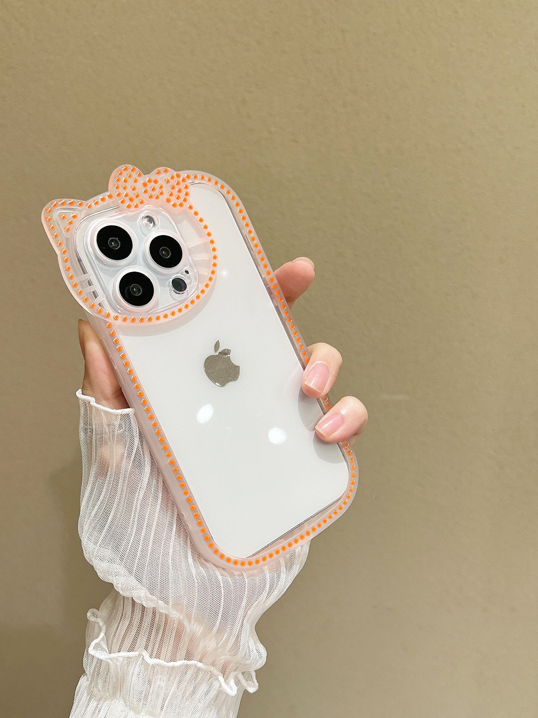 CASE CREATION Women Neon Printed iPhone 15 Transparent Back Case