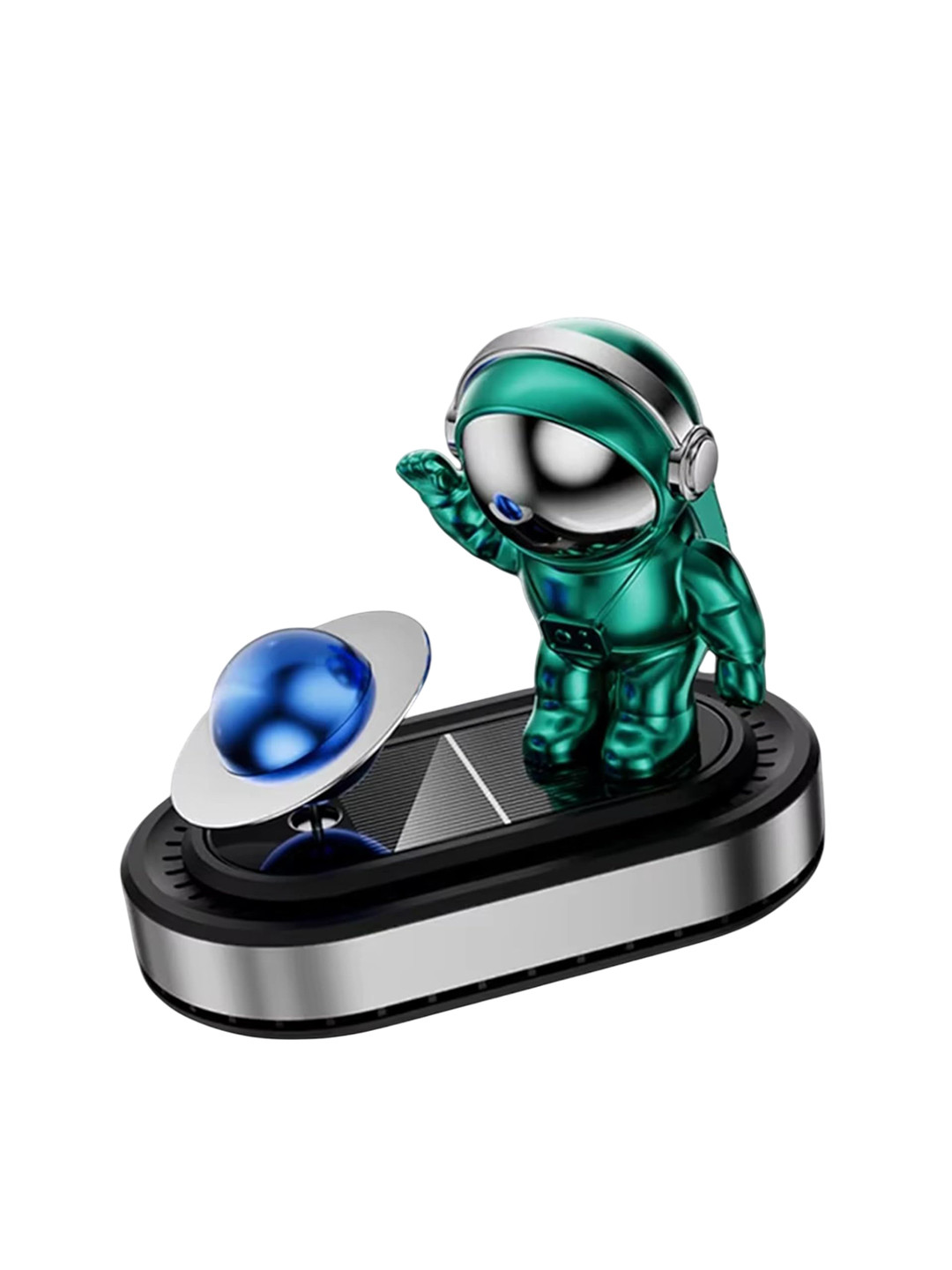 AUGEN Green Solar Astronaut Design Rotating Car Air Freshener