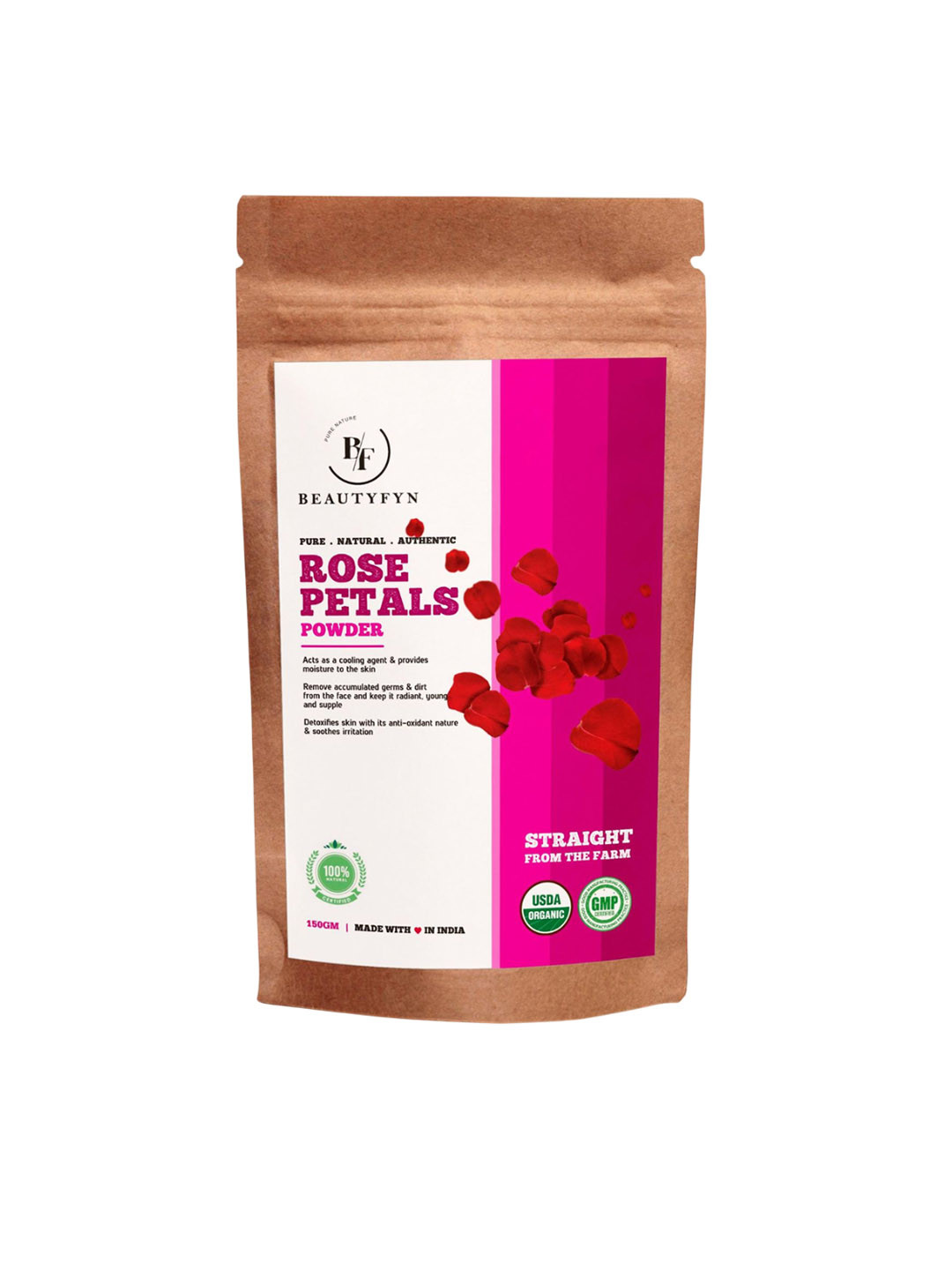 BEAUTYFYN Natural Herbal Rose Petals Powder- 150 g