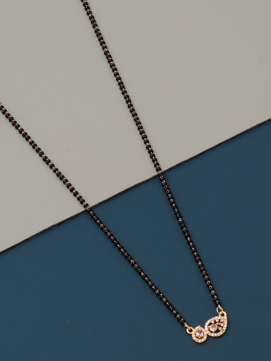 CAPILITE Jewellers Gold-Plated Zircon Mangalsutra