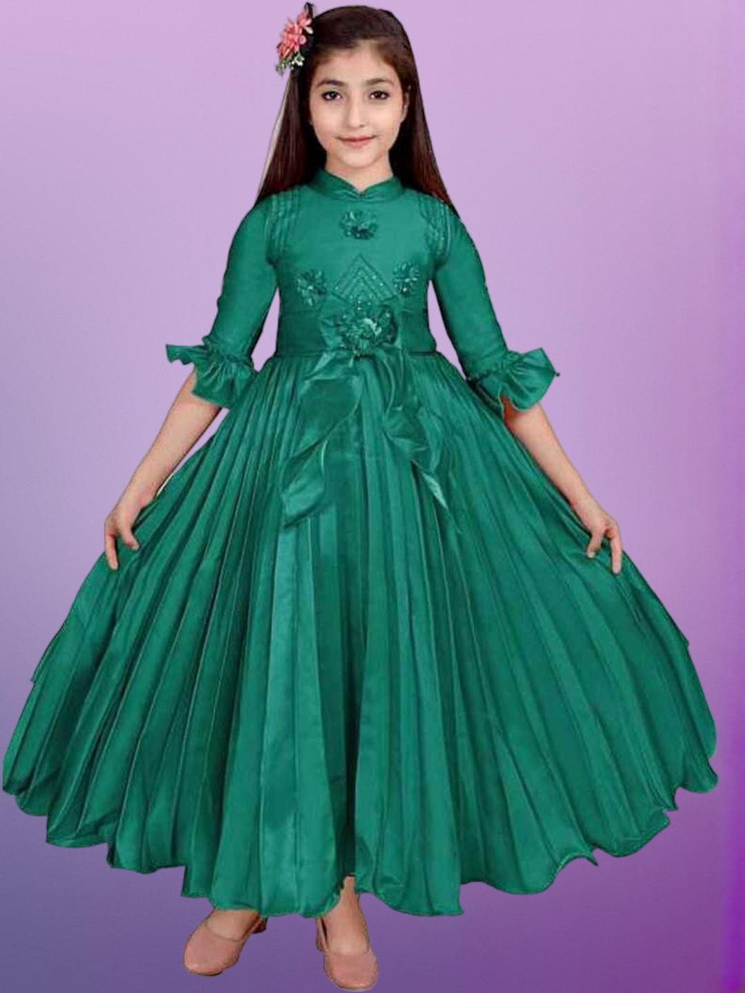 PRENA FASHION Embellished Flared Sleeve A-Line Maxi Dress