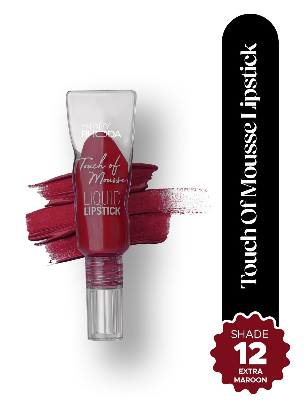 Hilary Rhoda Touch Of Mousse Matte Finish Waterproof Liquid Lipstick 5 ml- Extra Maroon 12