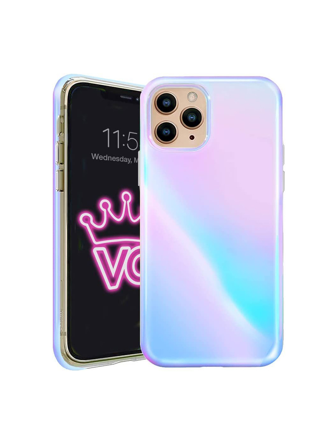 CASE CREATION Holographic Clear 3D Color Changing iPhone 8 Bumper Case Mobile Accessories