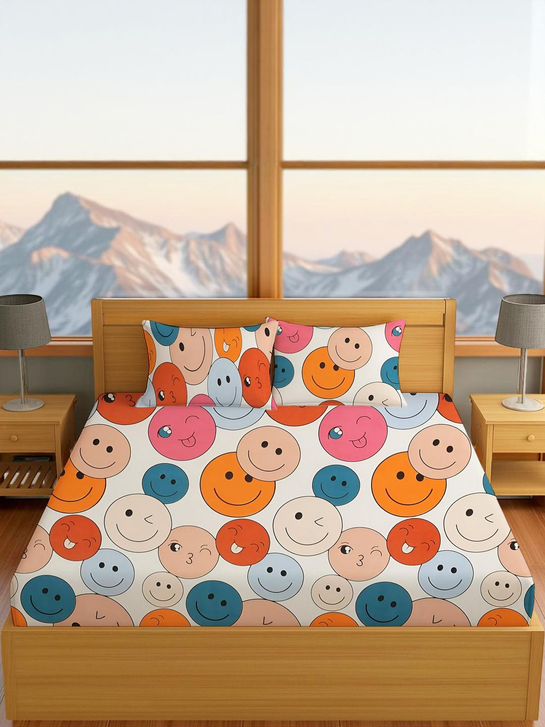 IVAZA Orange Queen Bedsheets