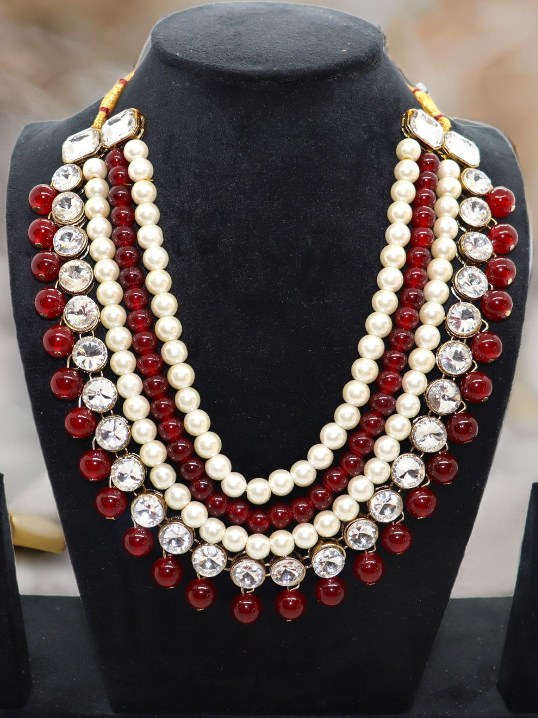 JN HANDICRAFT Maroon  Necklace