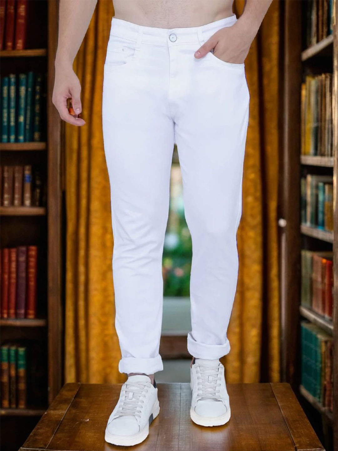 AWACK Men Comfort Slim Fit High-Rise Clean Look Stretchable Jeans