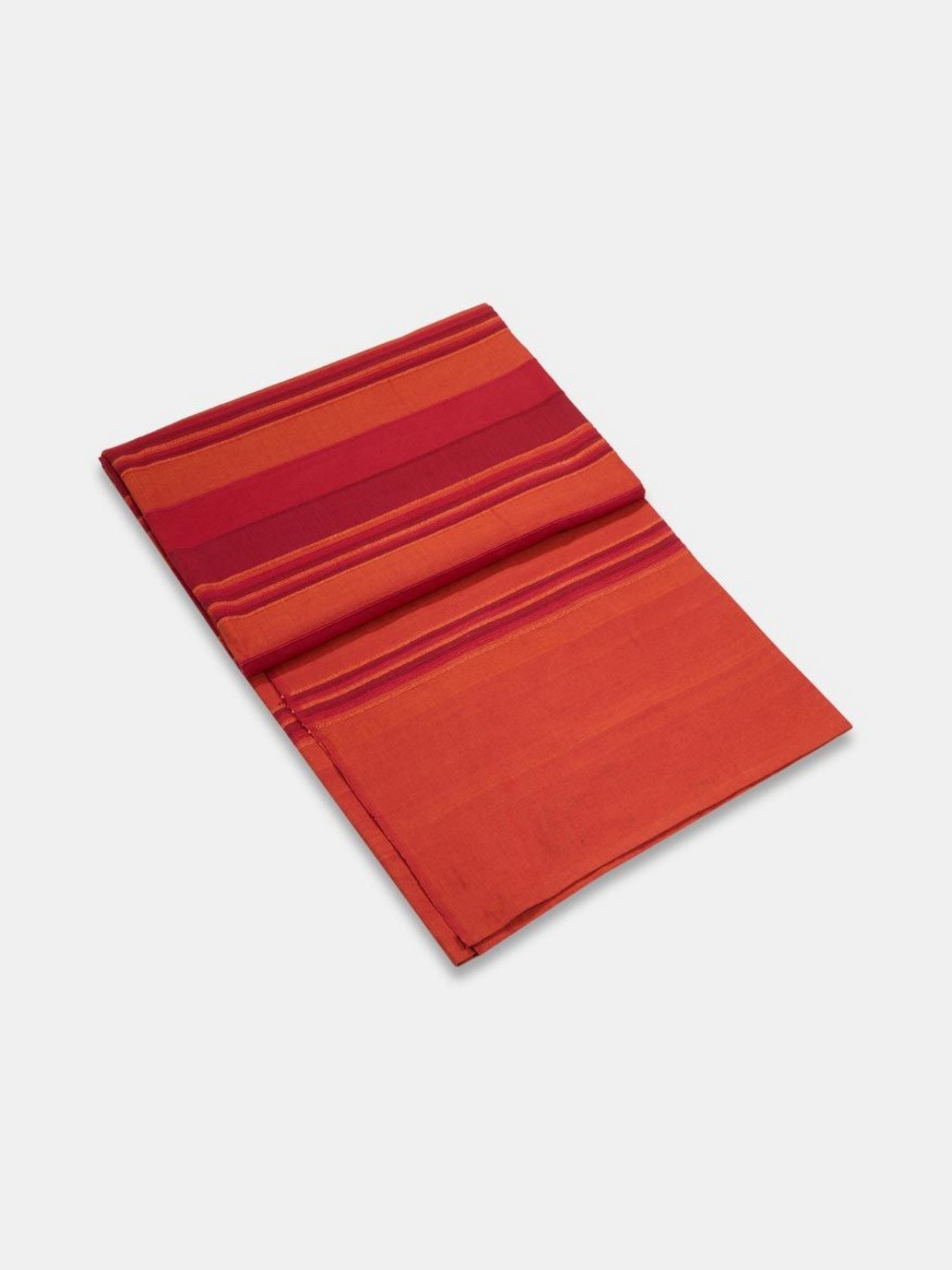 Fabindia Tarana Red & Orange-Colored Striped Cotton 120 TC Single Bed Cover