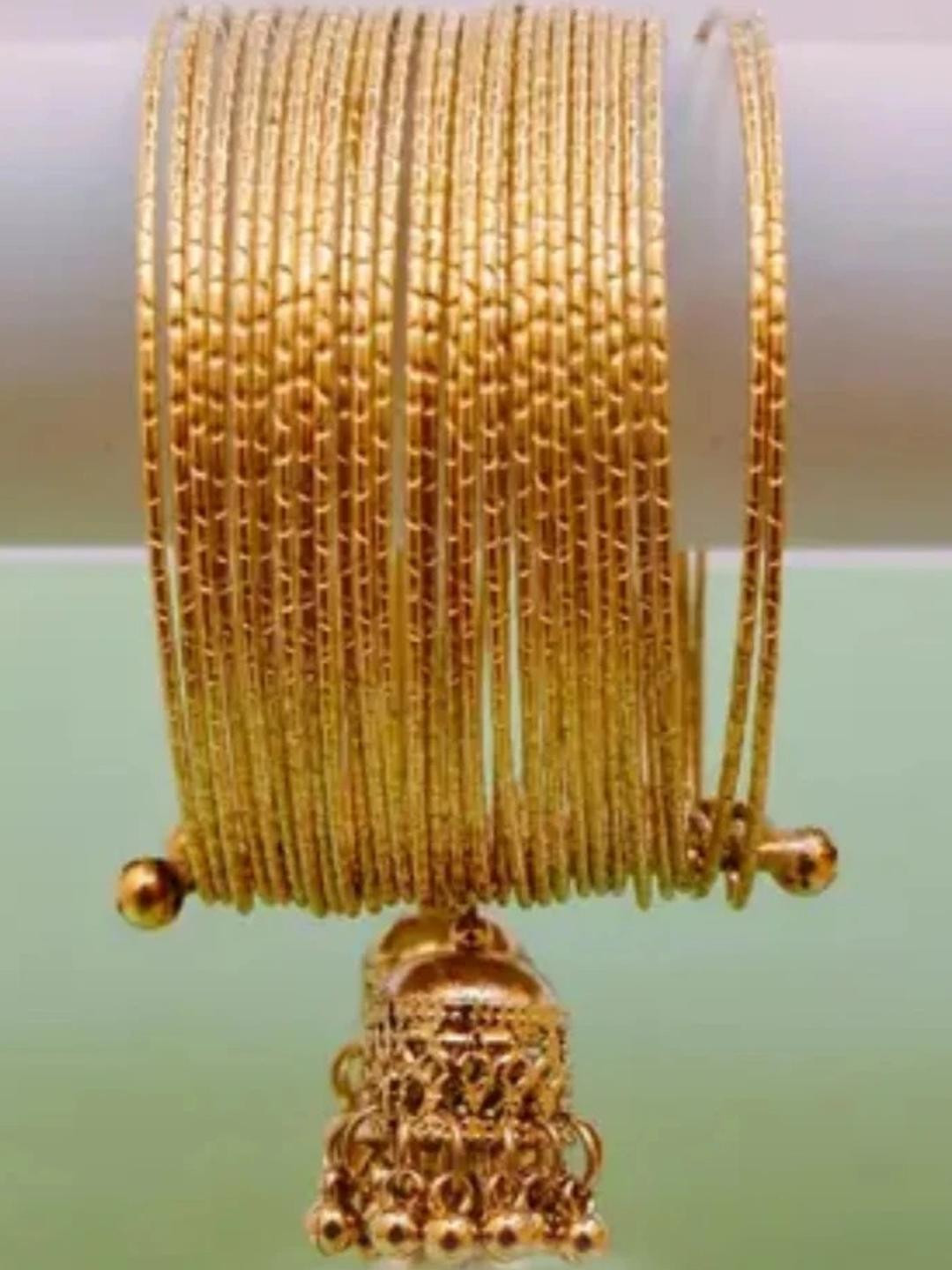 ZURIKRISHA Gold-Plated Bracelet With Jhumki