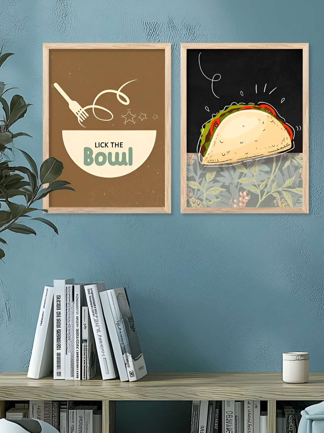 Kotart Restaurant Brown & Grey 2 Pieces Printed Wooden Wall Arts