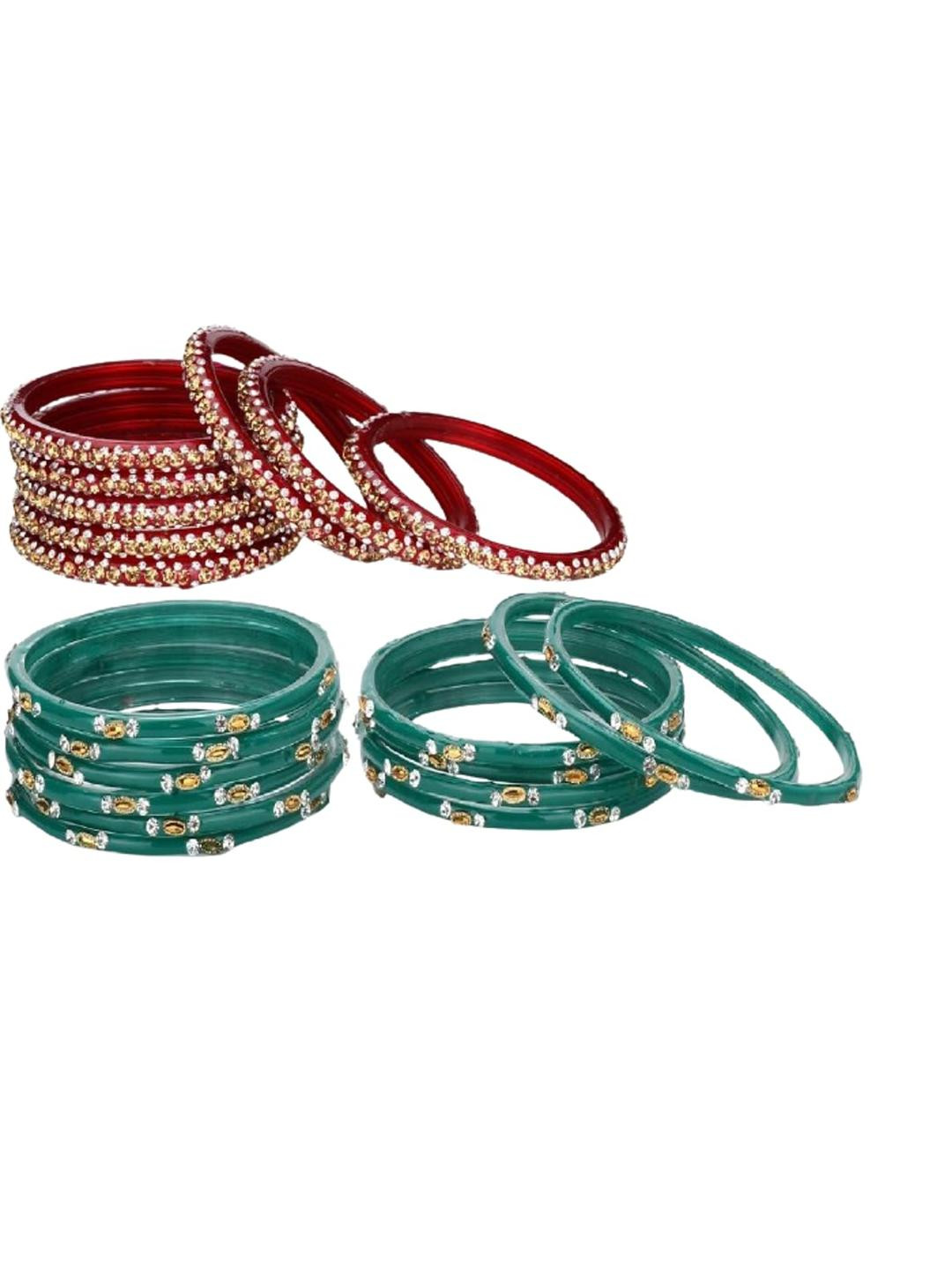 1ST TIME Maroon And Turquoise Blue Bangles Set