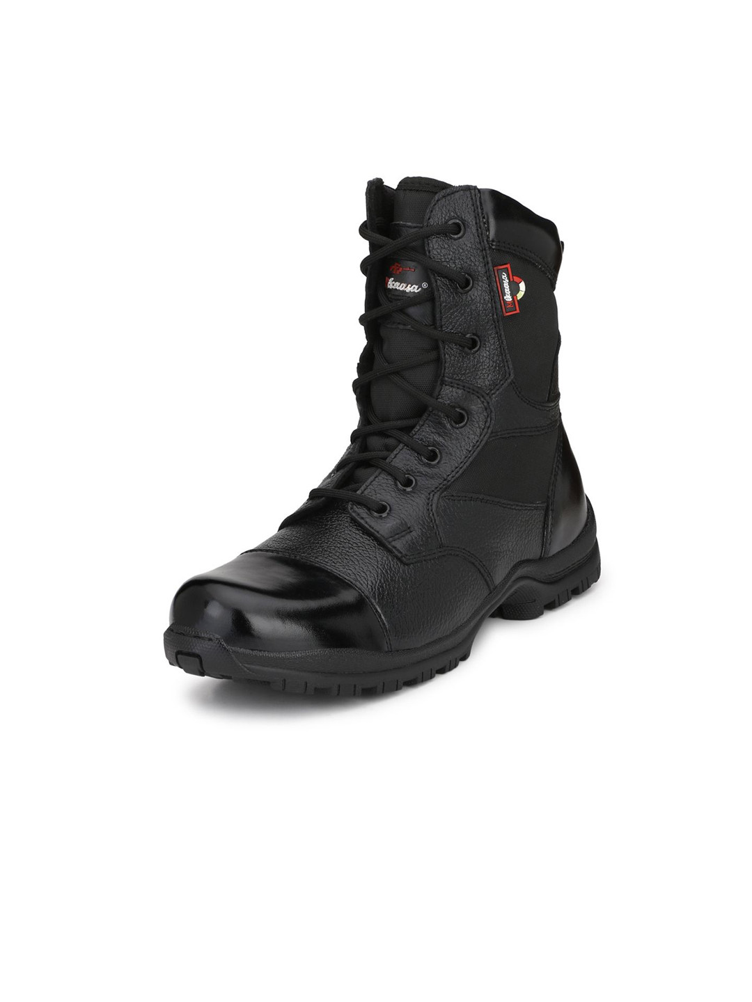 MIKAASA Men Leather Military Tactical Boots