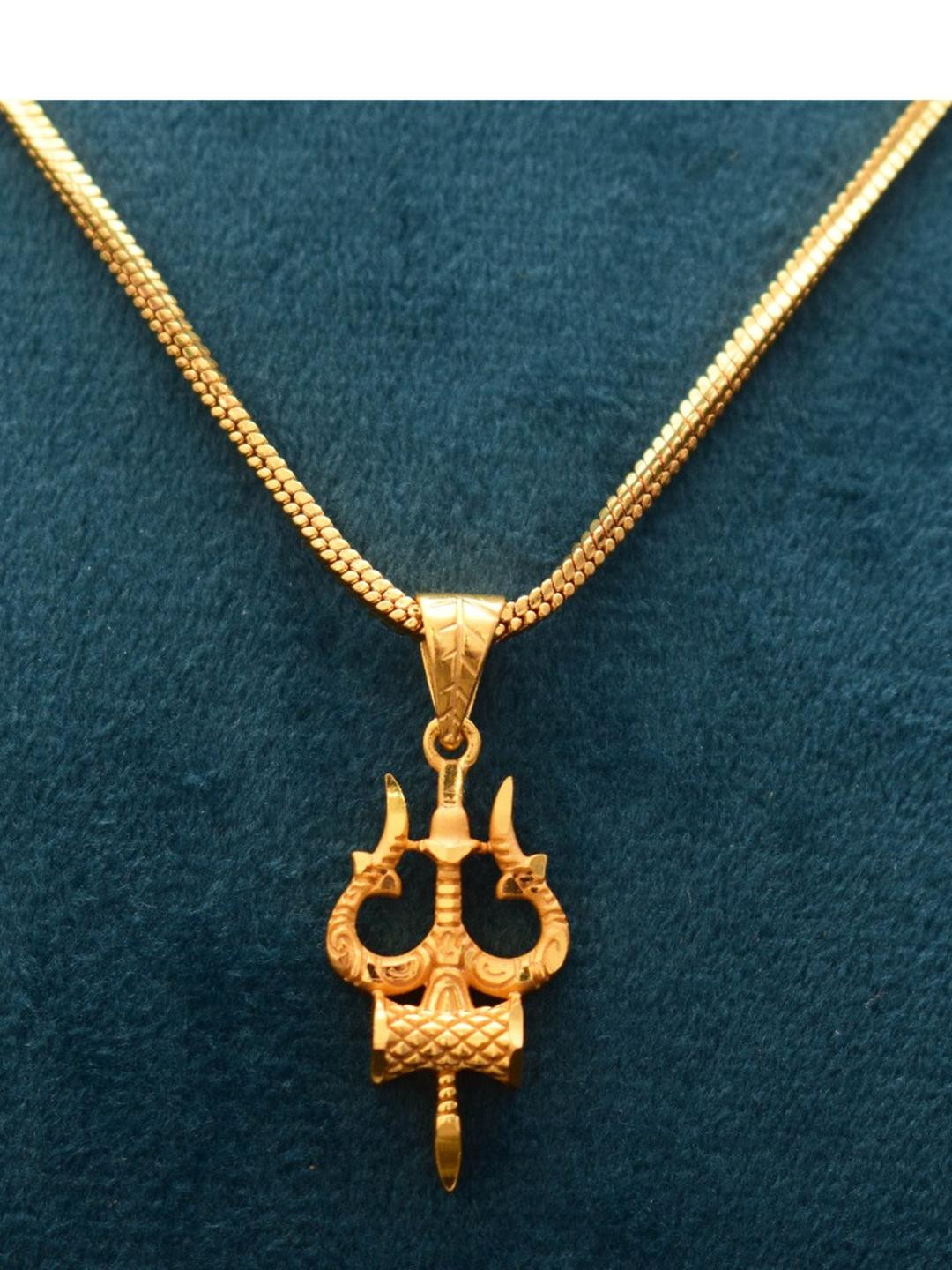 Anshenterpris Gold Plated Thrishul Pendant
