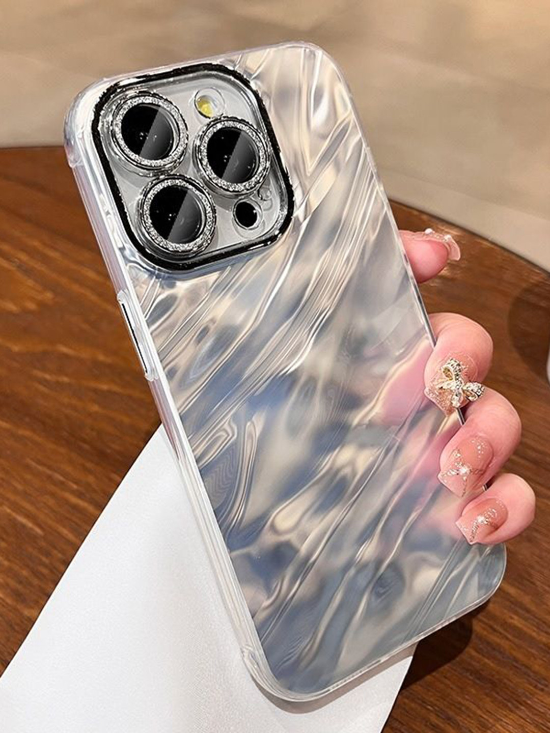 CASE CREATION iPhone 14 Plus Back Case Diamond Ring Lens Mobile Accessories