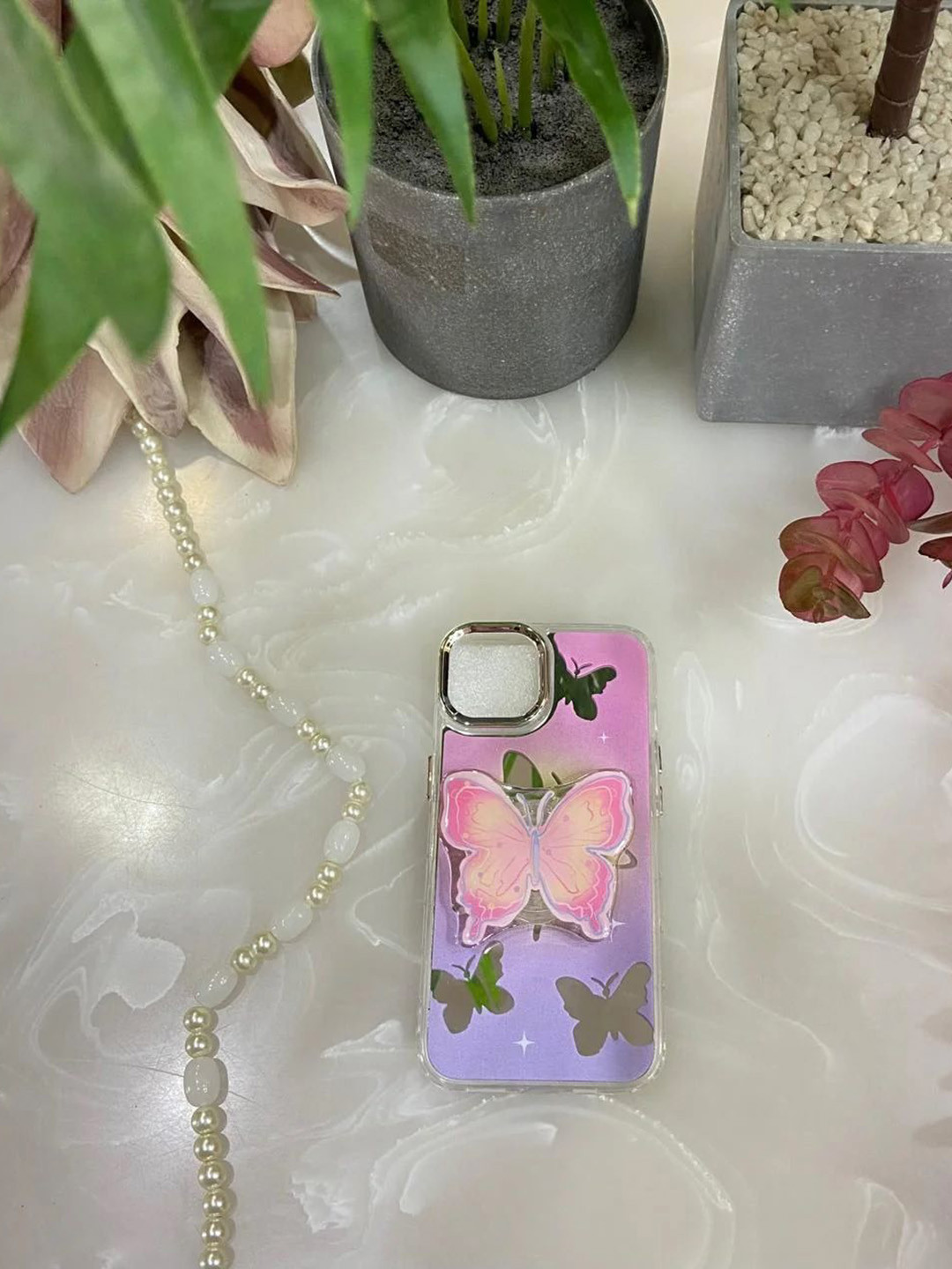 CASE CREATION Women iPhone 15 Pro 3D Luxury Butterfly Bumper Case Mobile Accessories