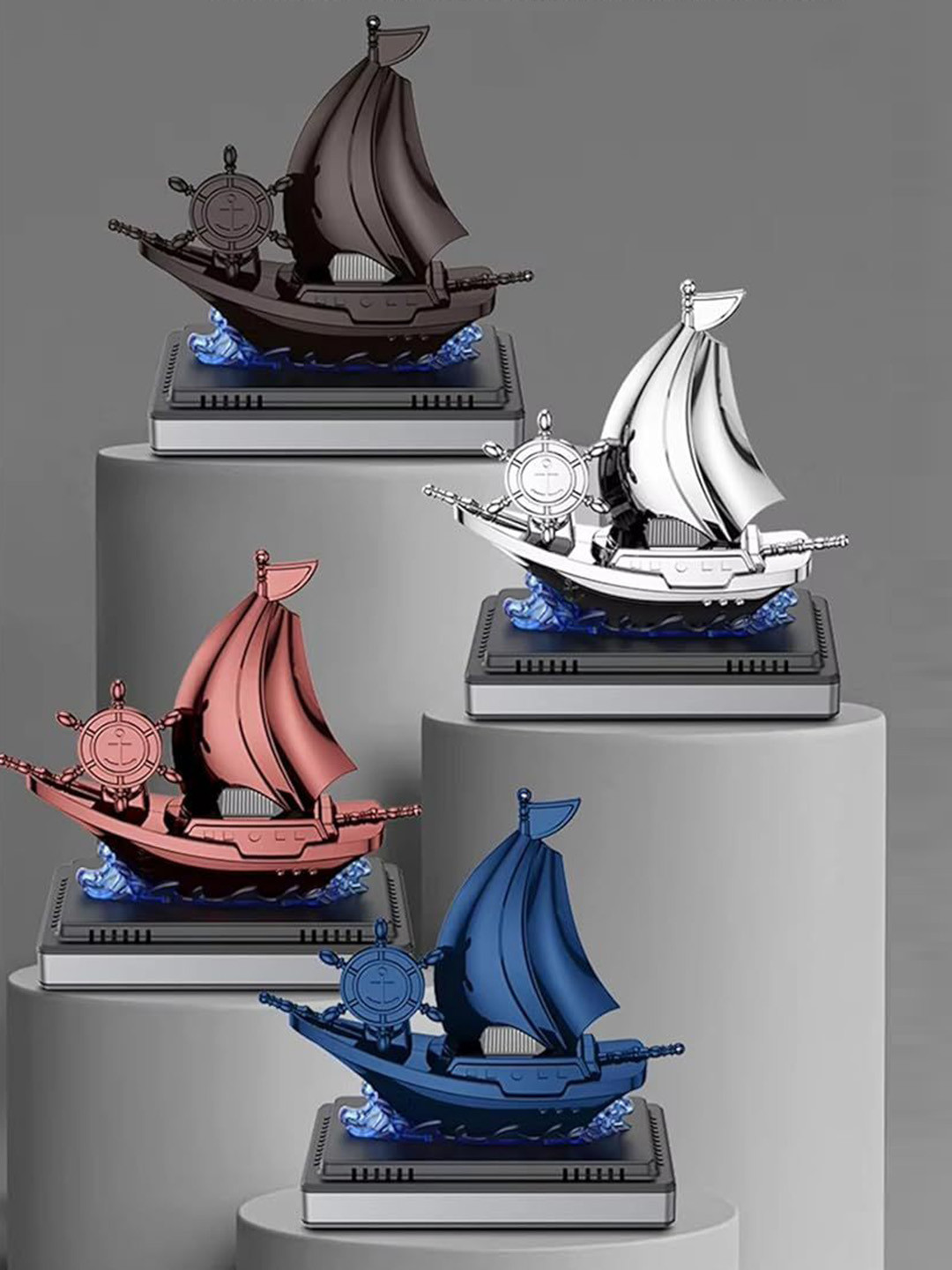 AUGEN Solar Ship Design Rotating Car Air Freshener